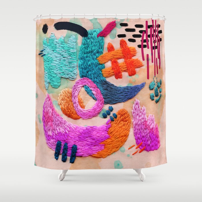 abstract embroidery Shower Curtain