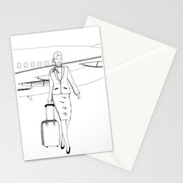 Flight attendant Stationery Cards