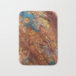 Patina Bath Mat | Opal, Teal, Painting, Bronze, Blue, Patina, Orange, Shiny, Resin, Metallic 