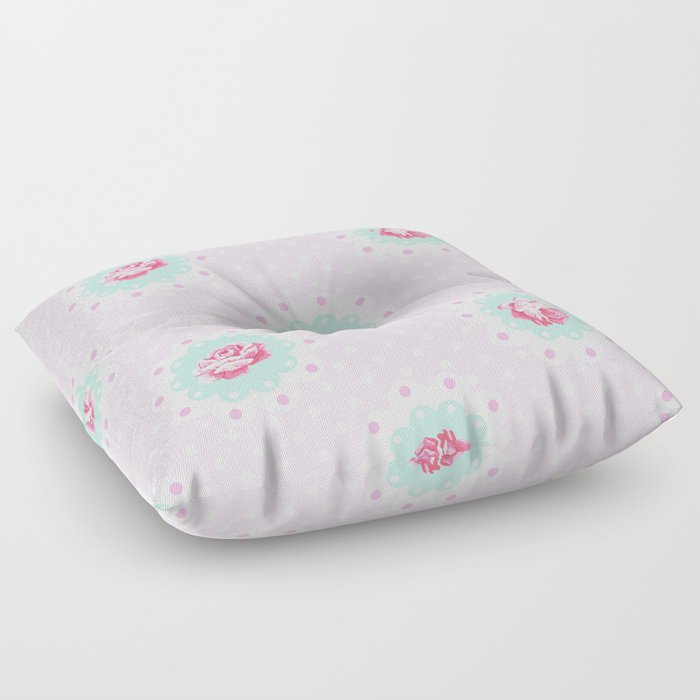 Shabby Chic Rose Pattern Floor Pillow