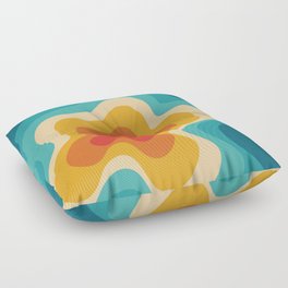 Colorful retro style swirl design 4 Floor Pillow