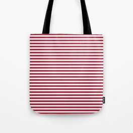 Thin Candy Cane Red and White Festive Stripes | Horizontal Thin Stripe | Tote Bag