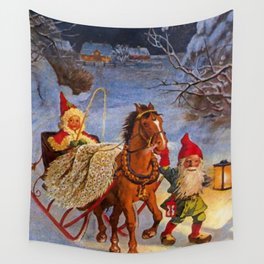 “Sled Ride at Night” by Jenny Nystrom Wall Tapestry