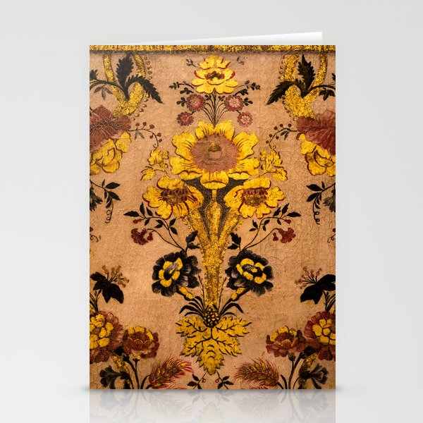 Golden Floral Tapestry Stationery Cards