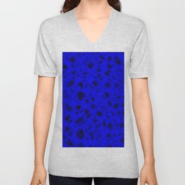 Chaotic bubbly indigo thread of spherical molecules on bright glass.  V Neck T Shirt