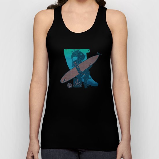 Fish Head Surfer Unisex Tank Top