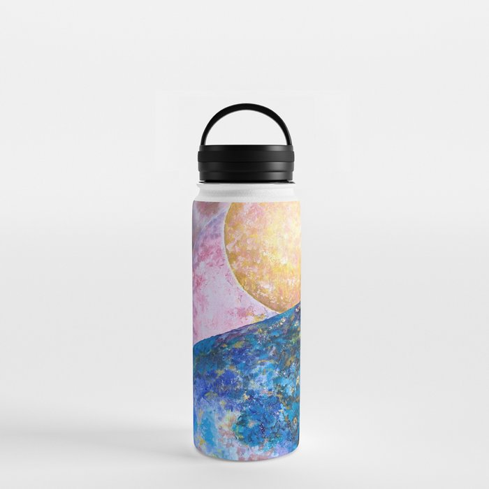 INCOMING- Colorful Abstract Impressionist Galaxy Painting  Water Bottle