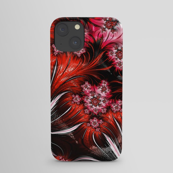 Red Floral Fractal  iPhone Case