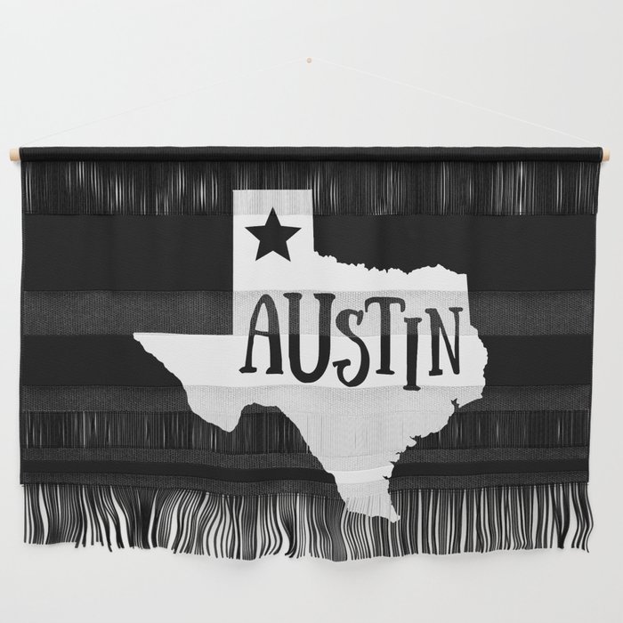 Austin Texas Map State Home Lone Star Pride Wall Hanging