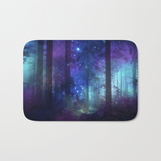 Out of the dark mystic light Bath Mat