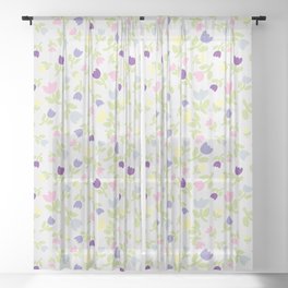 Silly Flowers Pastel Sheer Curtain