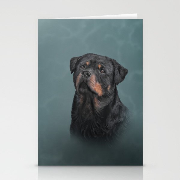 Drawing dog rottweiler 9 Stationery Cards