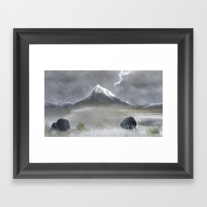Stormy Hills Framed Art Print