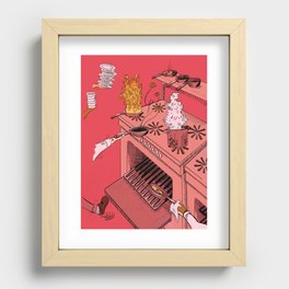 Kitchen Chaos (Hot Pink) Recessed Framed Print