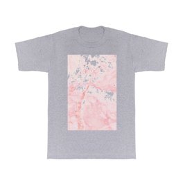 Stone Effects Pink Marble with Gold Accents T Shirt