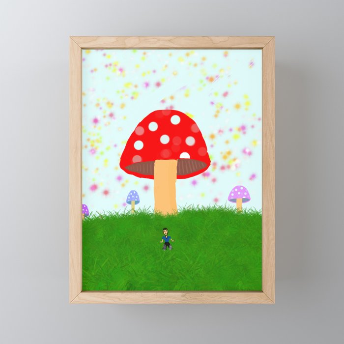 Mushroom world Framed Mini Art Print
