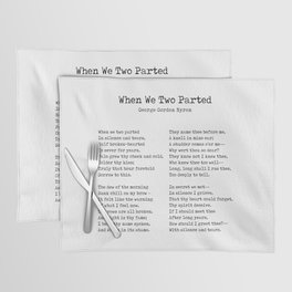 When We Two Parted - Poem by George Gordon Byron - Literary Print - Typewriter 2 Placemat