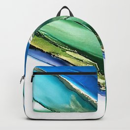 Abstract Alcohol Ink Golden Flow Backpack