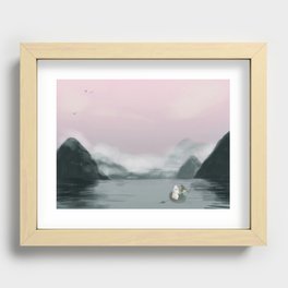 Early morning fishing Recessed Framed Print