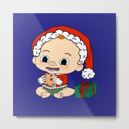 Christmas Baby Metal Print | Cartoon, Kids, Merrychristmas, Illustration, Chocolatechip, Christmas, Digital, Painting, Cookie, Baby 