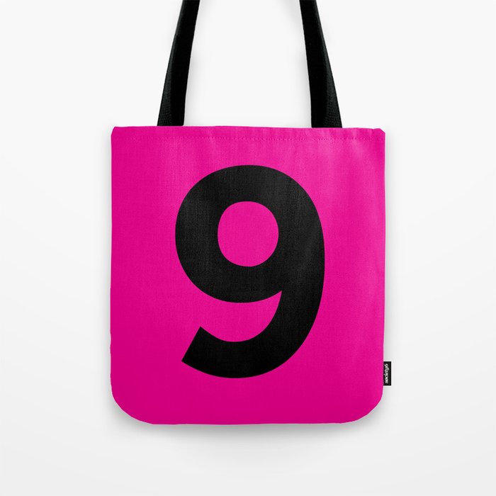 Number 9 (Black & Magenta) Tote Bag