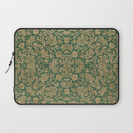 Antique Gold and Green Brocade Pattern Laptop Sleeve
