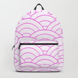 Pink White Art Deco Minimal Arch Pattern  Backpack