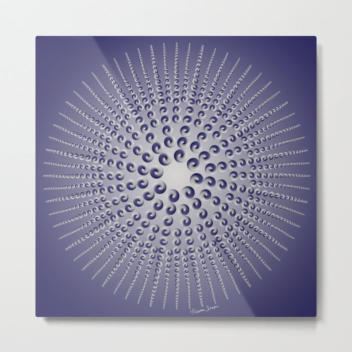 Metallic Sea Urchin Metal Print