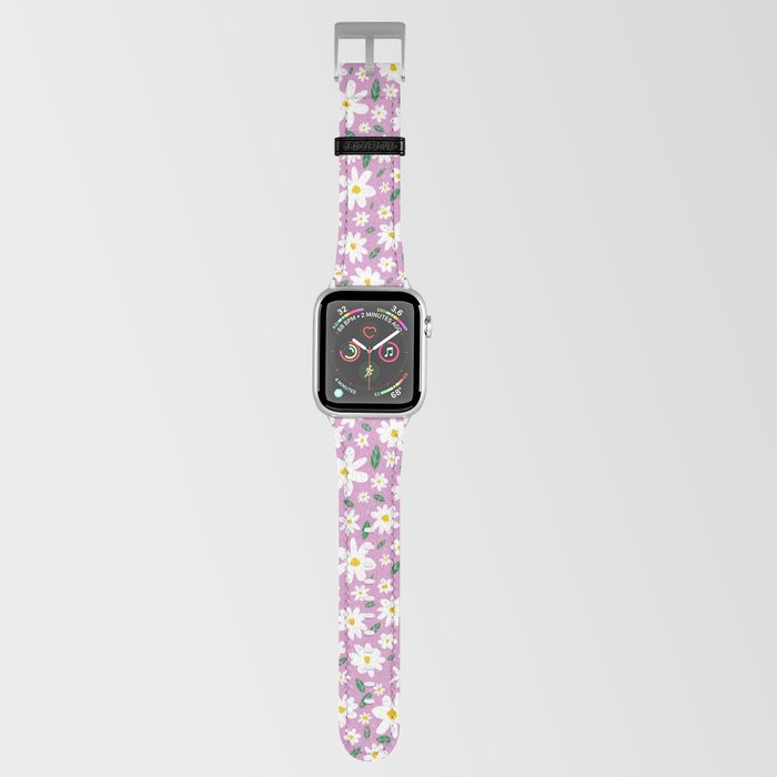 Purple Daisies Pattern Apple Watch Band