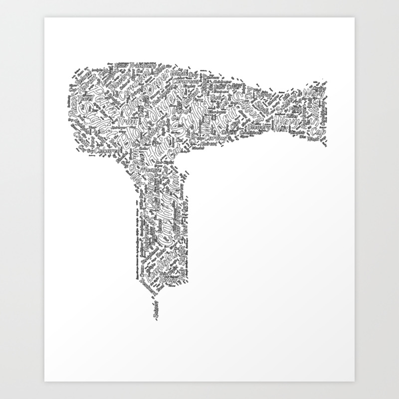 Hairstylist T Shirt Salon Blow Dryer Word Terms Art Print By