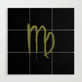 Green Virgo Zodiac Astrology Grunge Art Wood Wall Art