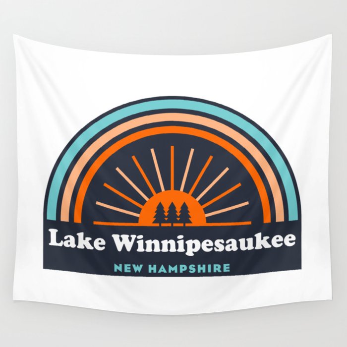 Lake Winnipesaukee New Hampshire Rainbow Wall Tapestry