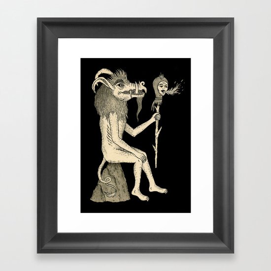Creature Holding Sceptre Framed Art Print