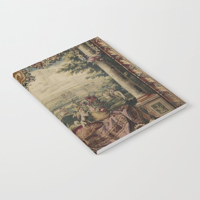 Antique 17th Century 'July' Louis XIV French Chateau Tapestry Notebook