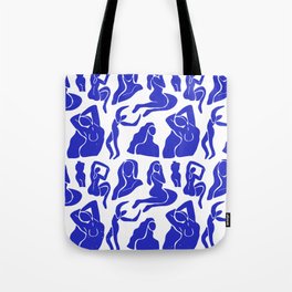 Abstract blue women collage figure pattern Tote Bag