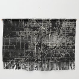 Joliet, USA - black and white city map Wall Hanging