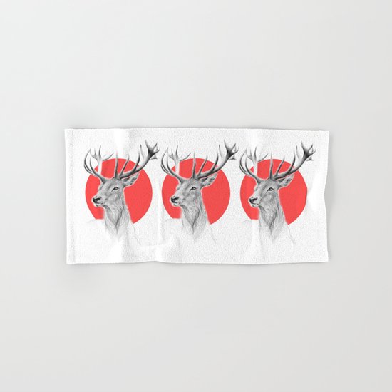 Deer | red Hand & Bath Towel