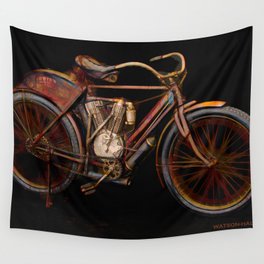 Vintage Motorcycle - Indian 1908 Wall Tapestry