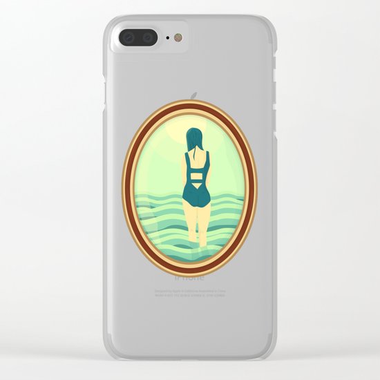 Blue Nostalgia Clear iPhone Case