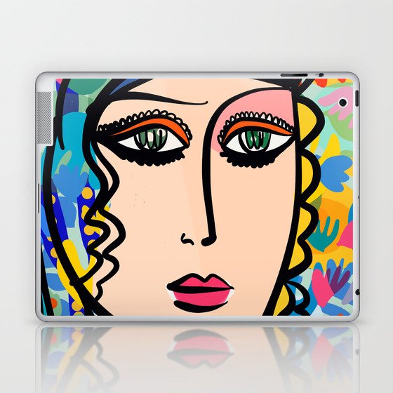 Colorful Portrait of a November Woman by Emmanuel Signorino Laptop & iPad Skin