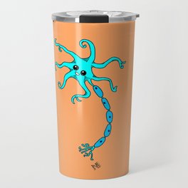 Cute neuron brain cell biology pop art illustration Travel Mug