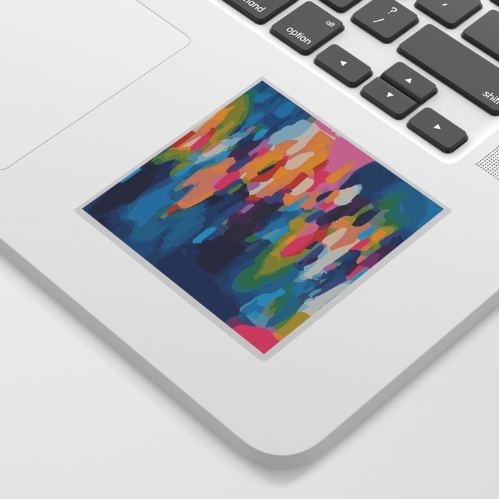 Colorful Tie-Dye Pattern - Digital Abstract Watercolor Painting Sticker