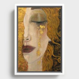 Golden Tears (Freya's Heartache) portrait painting by Gustav Klimt Framed Canvas