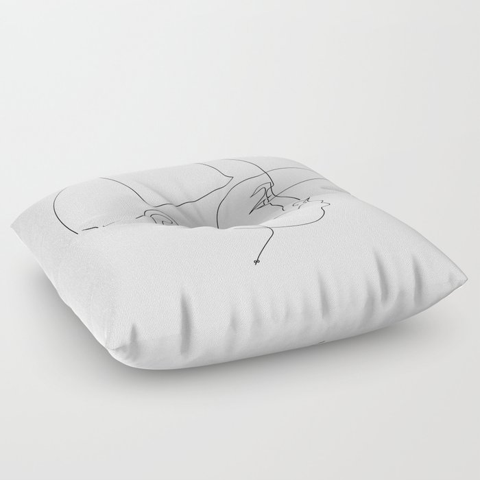 One Line For Dilla Floor Pillow