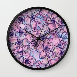 Over and Over Flowers 2 Wall Clock
