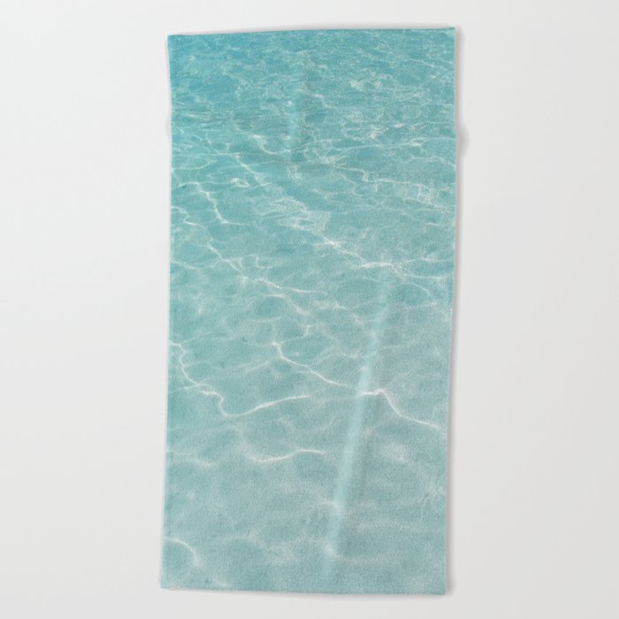 Crystal Clear Soft Turquoise Ocean Dream #1 #wall #art #society6 Beach Towel