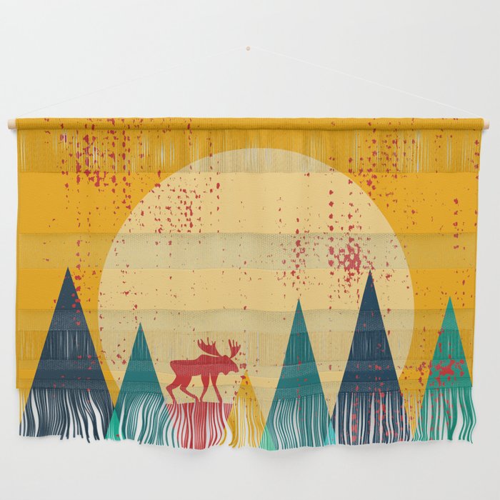 Moose in the mountains Wall Hanging