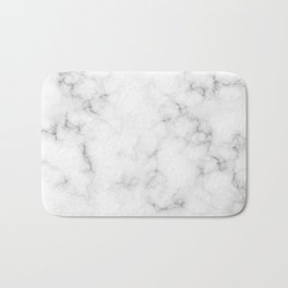 The Perfect Classic White with Grey Veins Marble Bath Mat