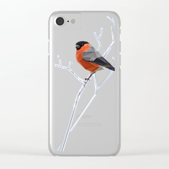 Safe transitions! // (polygonal bull-finch) Clear iPhone Case