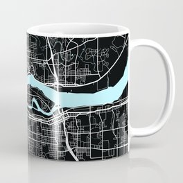 Quad Cities Map - Black Coffee Mug